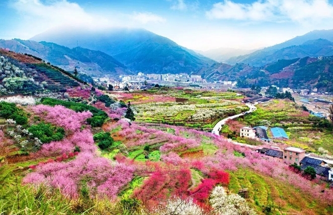 乐昌九峰桃花源,广东最美春天,农家乐美食2天深度游